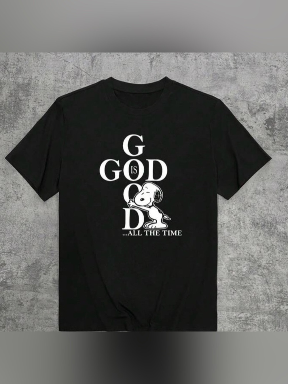 Snoopy God Is Good All The Time Graphic Tee Black Unisex Christian Shirt Peanuts
